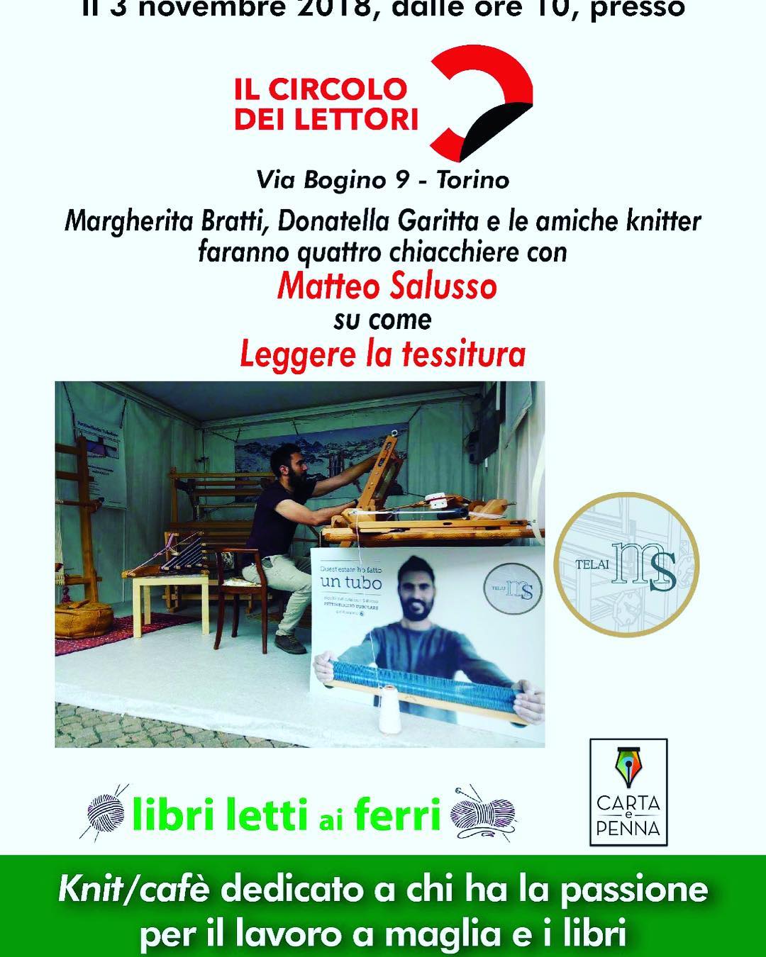 Tessitura e letteratura al Circolo dei lettori con Matteo Salusso